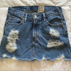 Vintage Levi’s Ripped Denim Skirt
